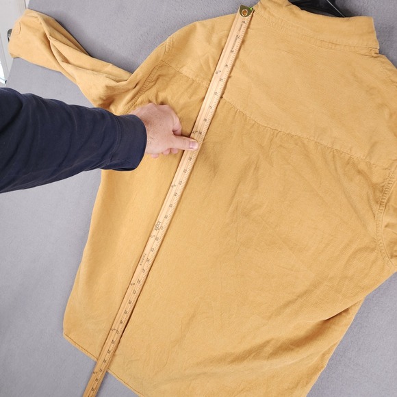 Criquet Corduroy Snap Front Shirt Mens Large Mustard Yellow Western Long Sleeve - Picture 11 of 13